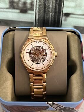 Fossil Eevie BQ3781 Womens Gold Crystal Skeleton Auto Steel Watch Original Box FOSSIL Eevie Eevie Analog Watch - For Women - Buy FOSSIL  main image 3